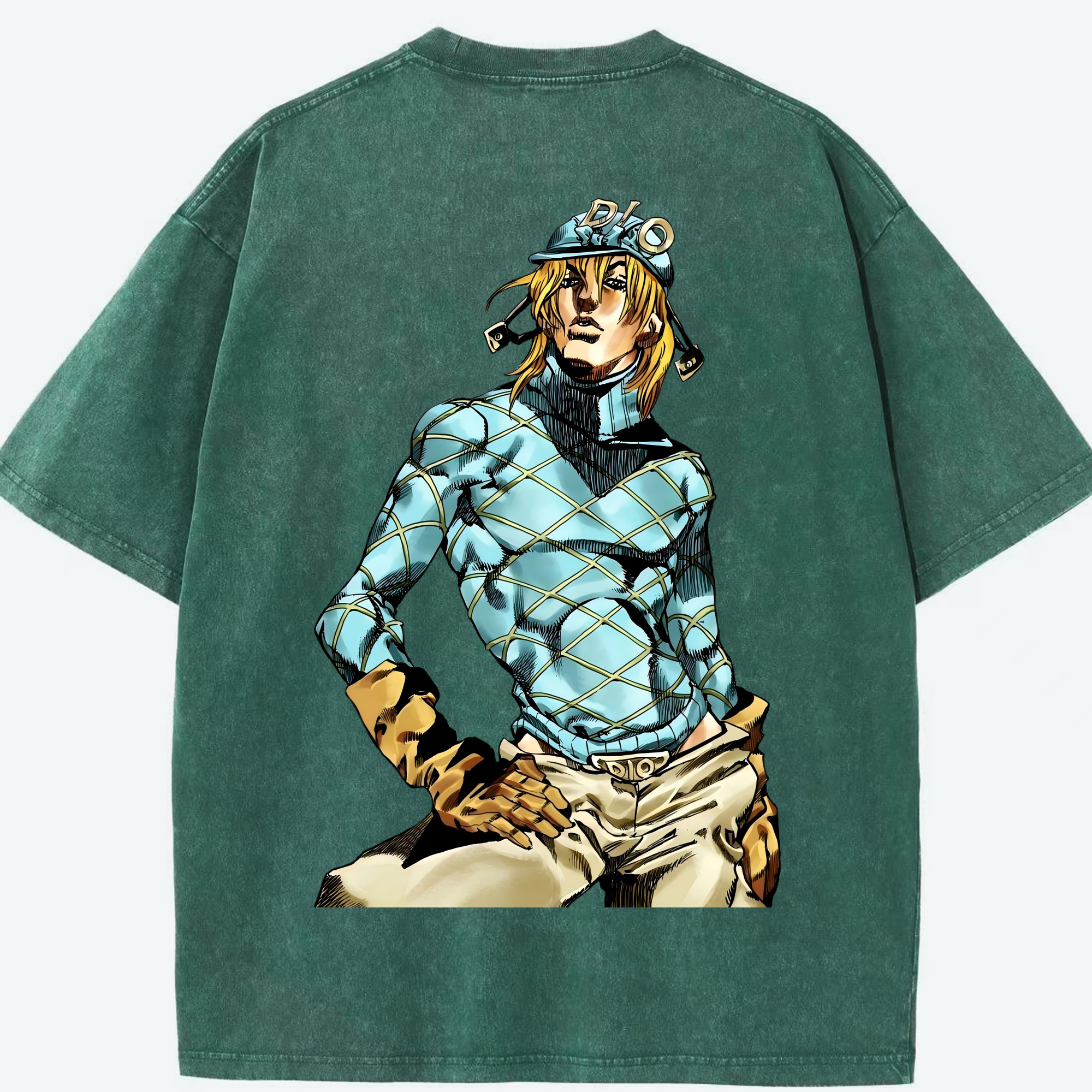 （画像用） ジョジョの奇妙な冒険 ディオ?ブランドー JoJo's Bizarre Adventure Dio Brando 綿100% ヴィンテージ風 半袖Tシャツ（背面プリント）